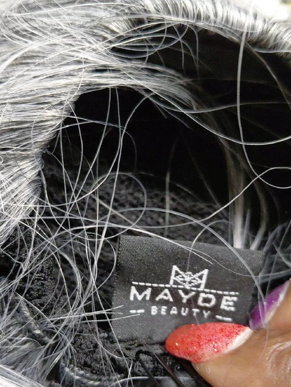 Gray Clip-In Hair Extension - Silver Gray Remy Style Mayde Ponytail